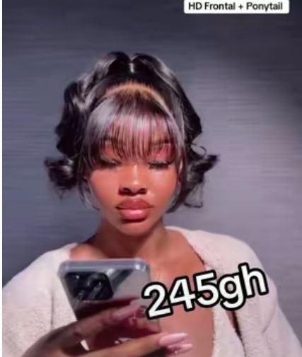 12" Frontal + 16" Bounce Ponytail