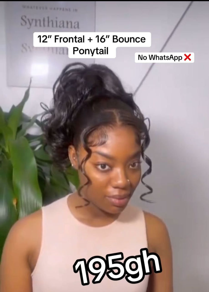 12" Frontal + 16" Bounce Ponytail