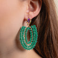 1375 - Beaded Drop Earrings - Turquoise