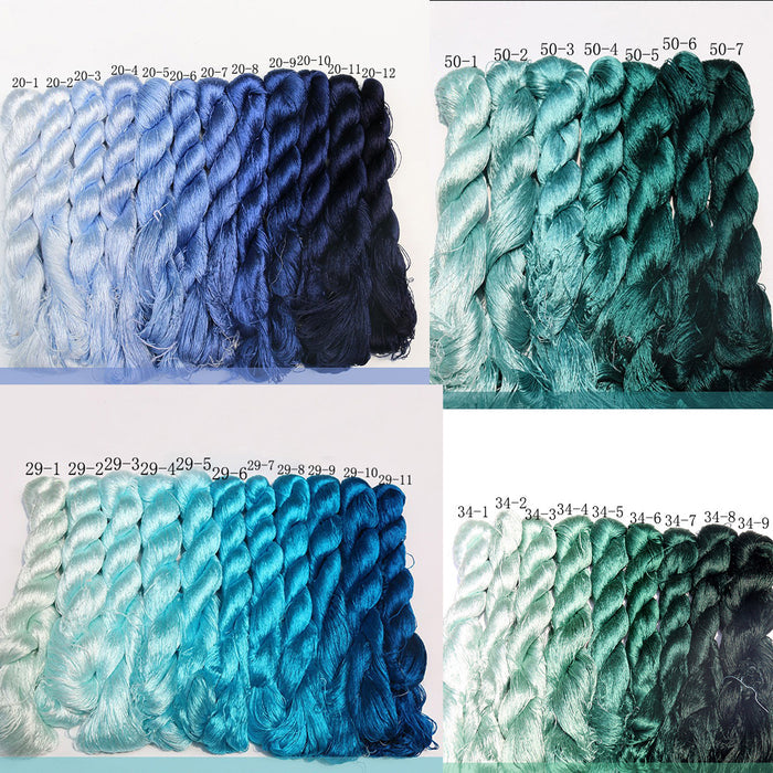 20m Suzhou Embroidery Mulberry Silk Thread(Blue01  37*20m)