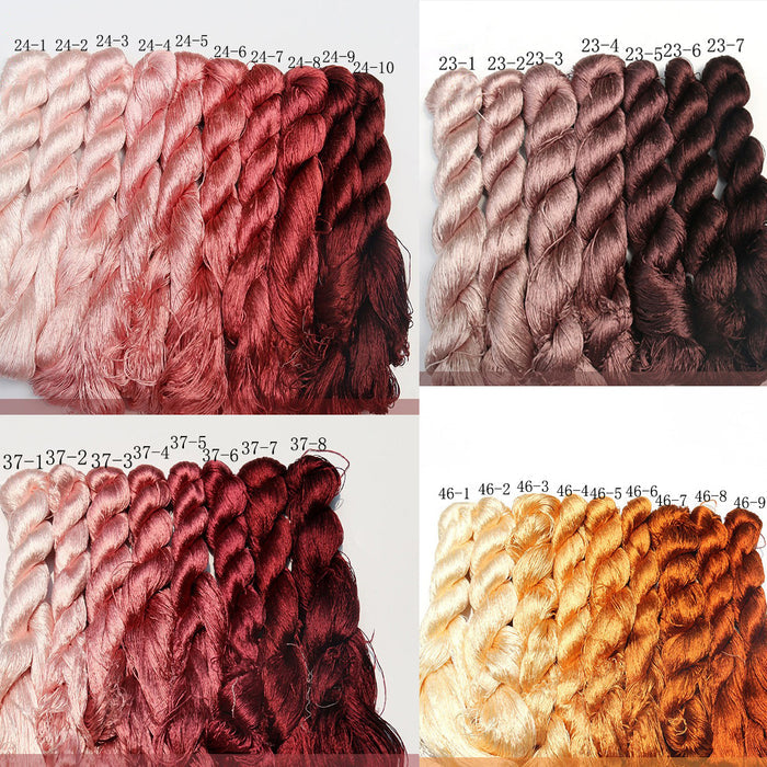 20m Suzhou Embroidery Mulberry Silk Thread(Brown02  34*20m)