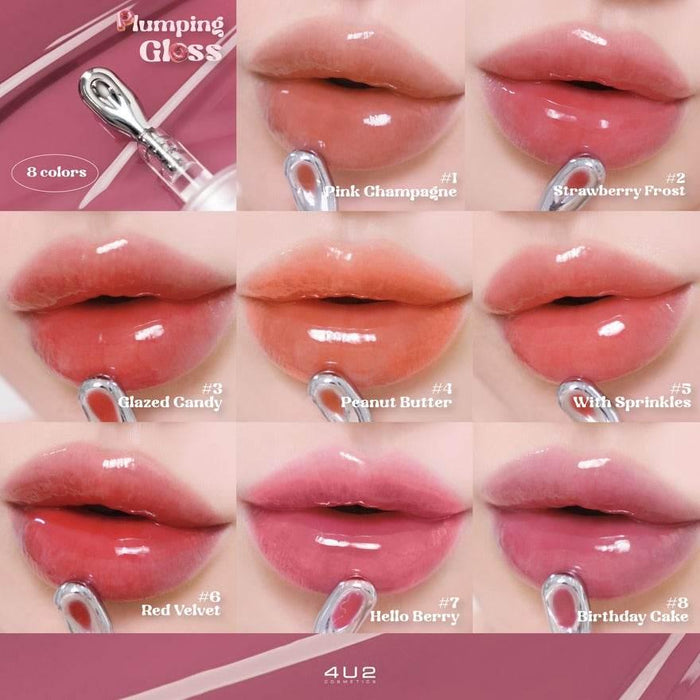 4 U 2 4U2 Plumping Gloss 3.5g. 02 Strawberry Frost - - Pinky Cosmetics -- United Arab Emirates -- Pinky Cosmetics