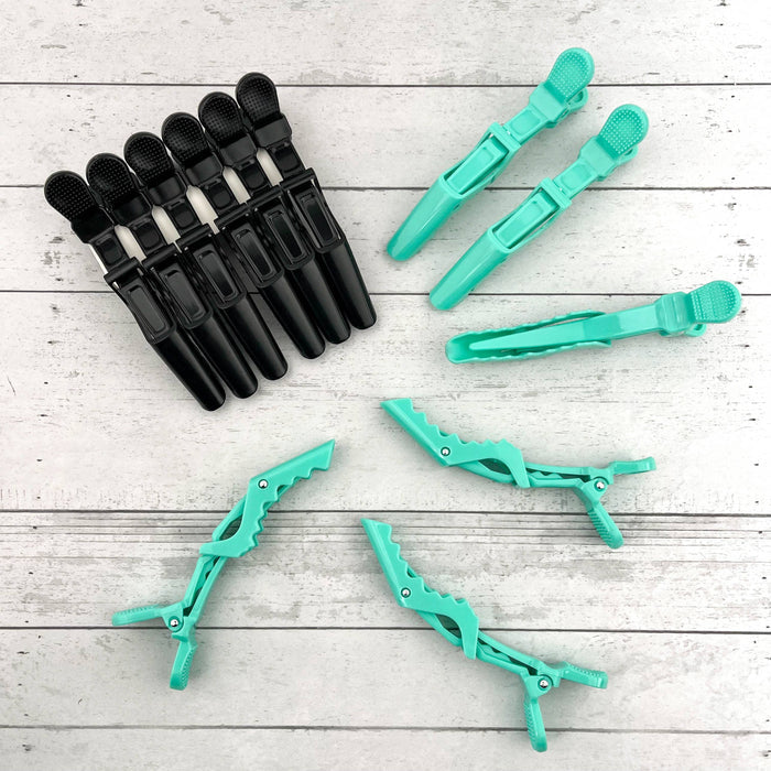6pcs Solid Color Hair Sectioning Clips, Professional Styling: Black
