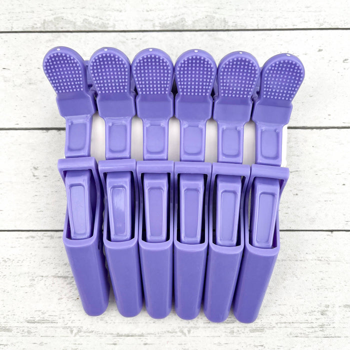 6pcs Solid Color Hair Sectioning Clips, Professional Styling: Black