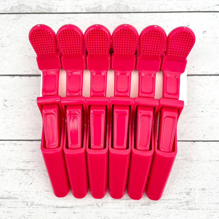 6pcs Solid Color Hair Sectioning Clips, Professional Styling: Black