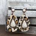 73997 - Leopard Earrings - Beige