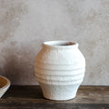 7.7" WHITE LINE VASE - Magnolia Lane co. Home + Garden + Gift