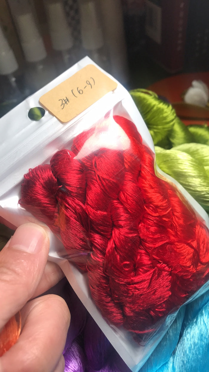 80m Suzhou Embroidery Untwisted Mulberry Silk Thread(#03(6-9)  80m*4) - Ronghua Threads