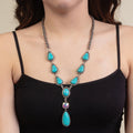 92132 - Squash Blossom Necklace - Turquoise & Silver