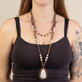 92220 - Layered Squash Blossom Necklace - Ivory & Copper