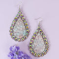 93352 - Crystal Teardrop Earrings - White