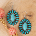 93357 - Squash Blossom Earrings - Turquoise & Silver
