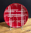 Red and White Salad Plate