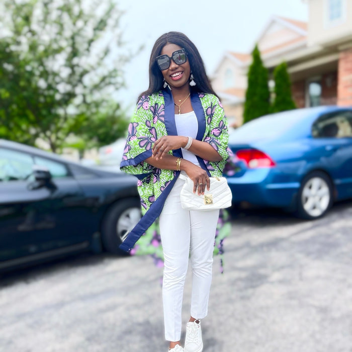 African Print Ankara Kimono One Size Dress - Kiekie Kimono (001)