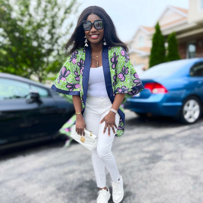 African Print Ankara Kimono One Size Dress - Kiekie Kimono (001)