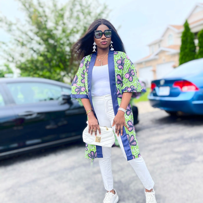 African Print Ankara Kimono One Size Dress - Kiekie Kimono (001)