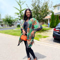 African Print Ankara Kimono One Size Dress - Kiekie Kimono (003)