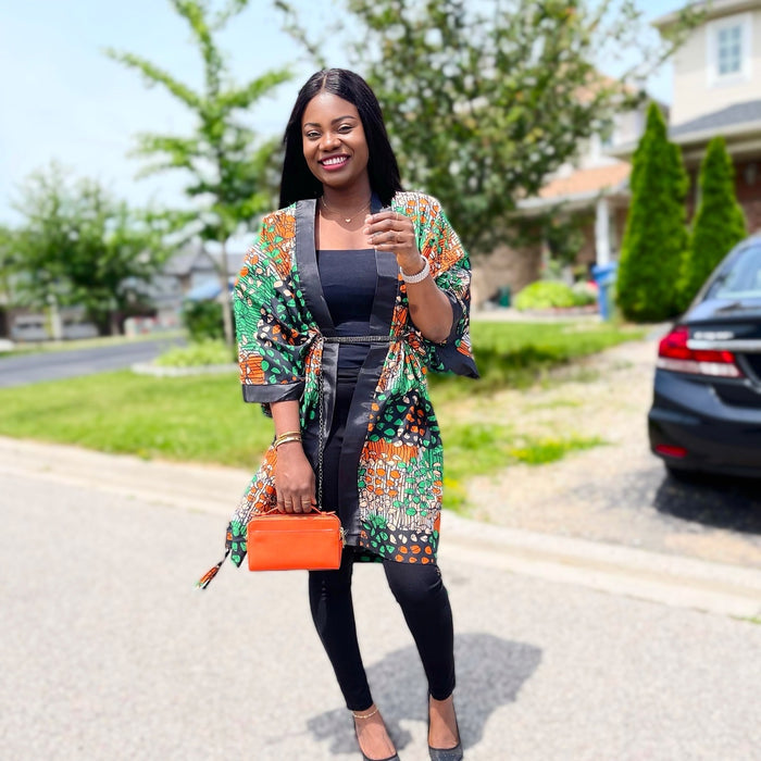 African Print Ankara Kimono One Size Dress - Kiekie Kimono (003)