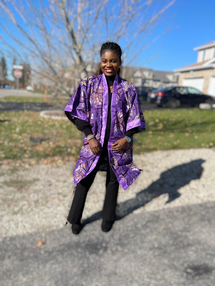 African Print Ankara Kimono One Size Dress - Kiekie Kimono (004)