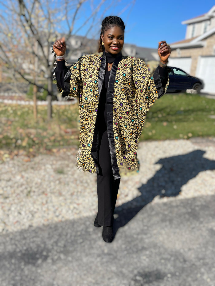 African Print Ankara Kimono One Size Dress - Kiekie Kimono (005)