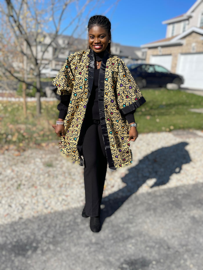 African Print Ankara Kimono One Size Dress - Kiekie Kimono (005)