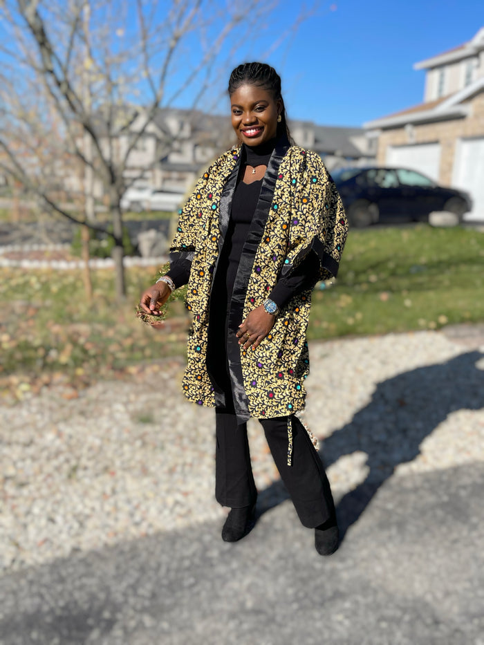 African Print Ankara Kimono One Size Dress - Kiekie Kimono (005)