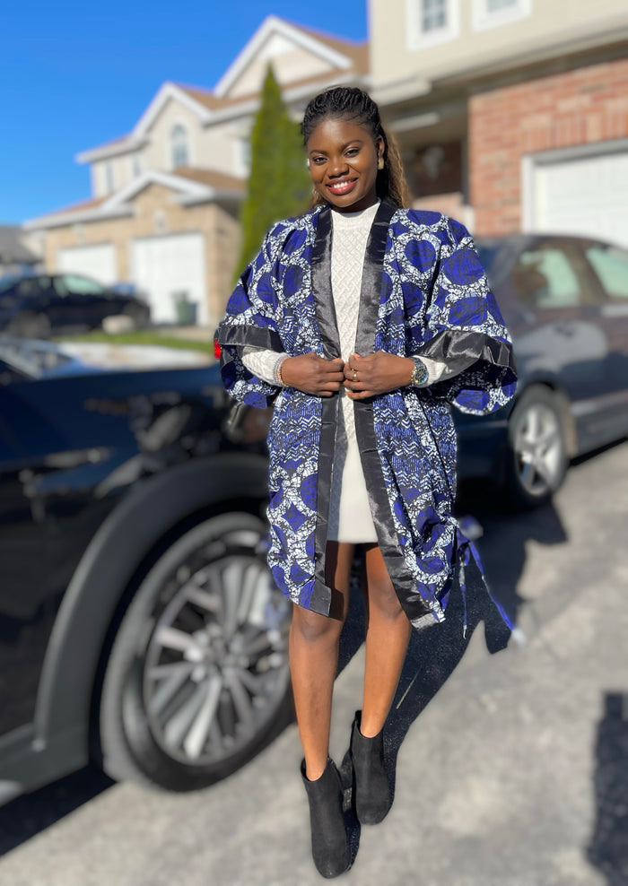African Print Ankara Kimono One Size Dress - Kiekie Kimono (013)