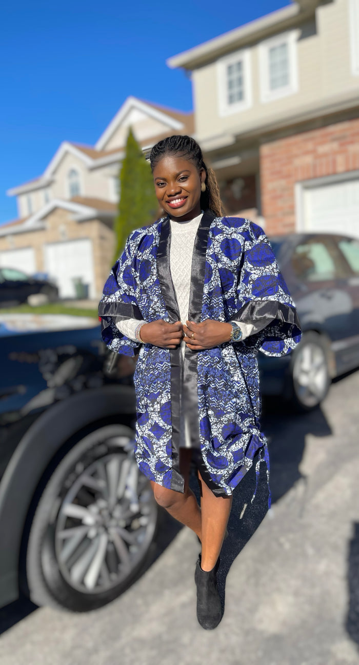 African Print Ankara Kimono One Size Dress - Kiekie Kimono (013)