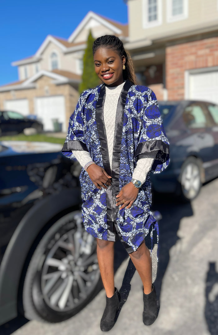 African Print Ankara Kimono One Size Dress - Kiekie Kimono (013)