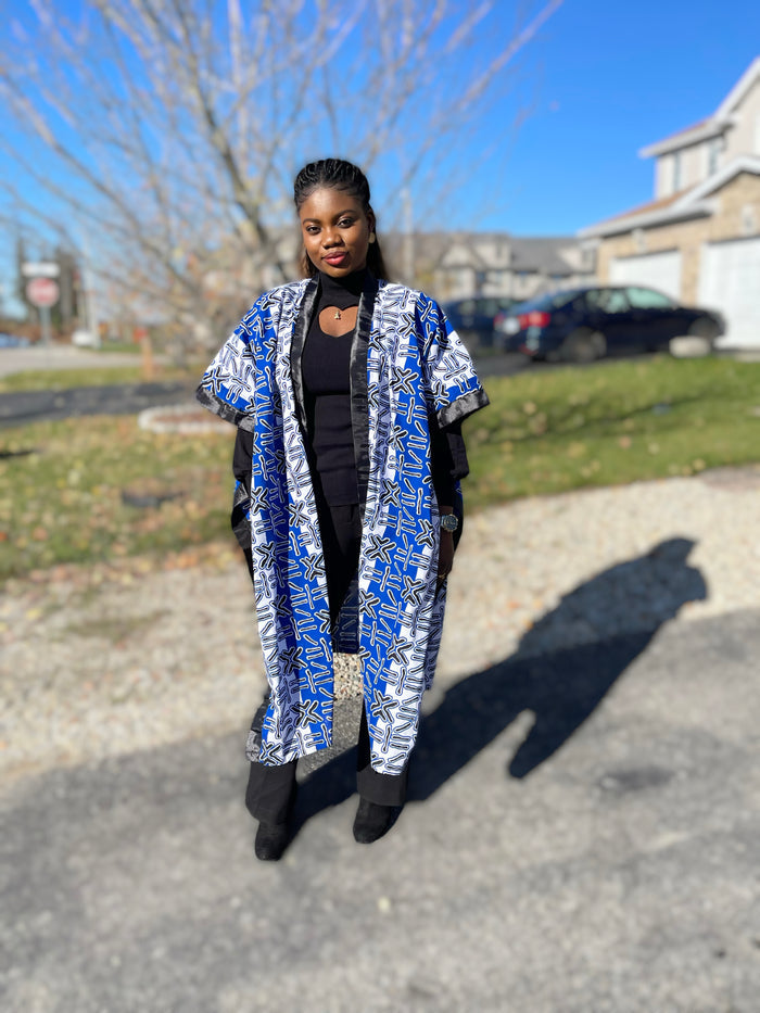 African Print Ankara Kimono One Size Dress - Kiekie Kimono 2.0 (006) 100% Cotton
