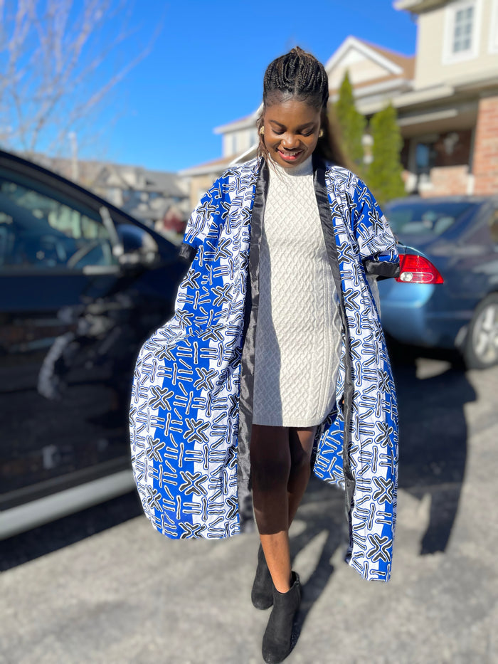 African Print Ankara Kimono One Size Dress - Kiekie Kimono 2.0 (006) 100% Cotton