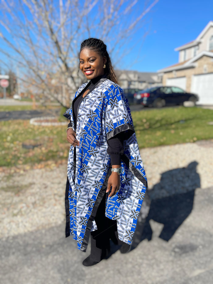 African Print Ankara Kimono One Size Dress - Kiekie Kimono 2.0 (006) 100% Cotton