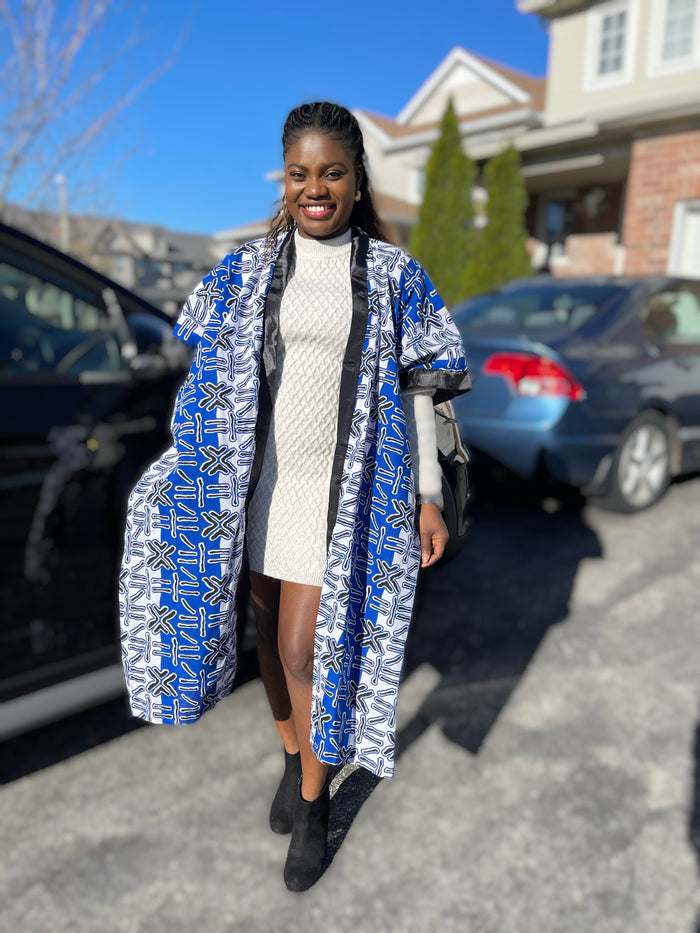 African Print Ankara Kimono One Size Dress - Kiekie Kimono 2.0 (006) 100% Cotton