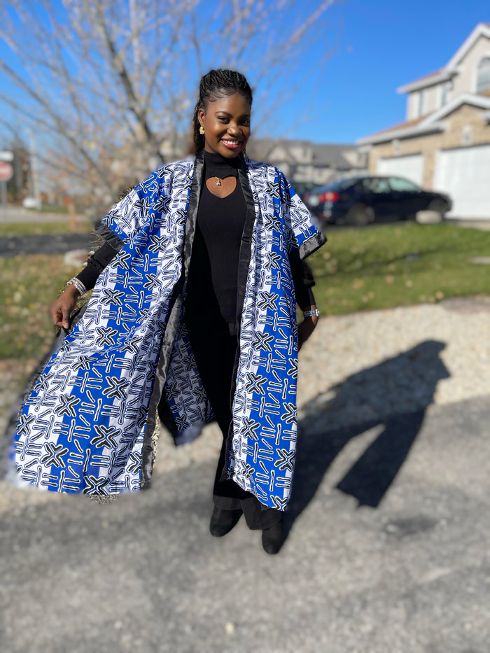 African Print Ankara Kimono One Size Dress - Kiekie Kimono 2.0 (006) 100% Cotton