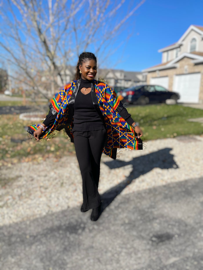 African Print Ankara Kimono One Size Dress - Kiekie Kimono 2.0 (007) 100% Cotton