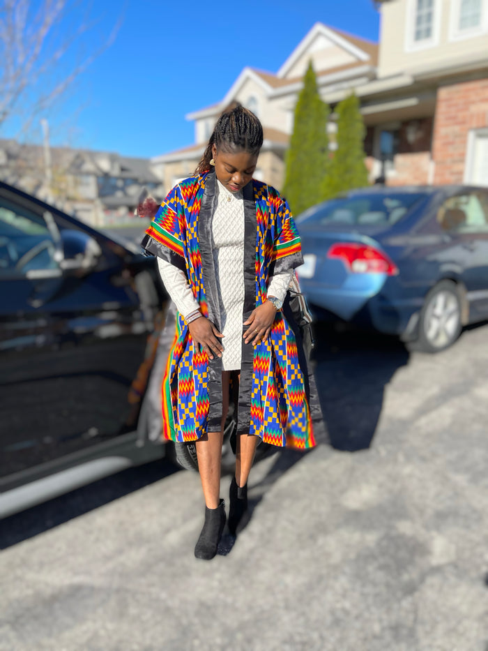 African Print Ankara Kimono One Size Dress - Kiekie Kimono 2.0 (007) 100% Cotton