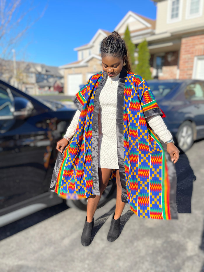 African Print Ankara Kimono One Size Dress - Kiekie Kimono 2.0 (007) 100% Cotton