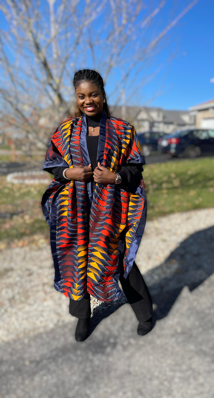 African Print Ankara Kimono One Size Dress - Kiekie Kimono 2.0 (008)