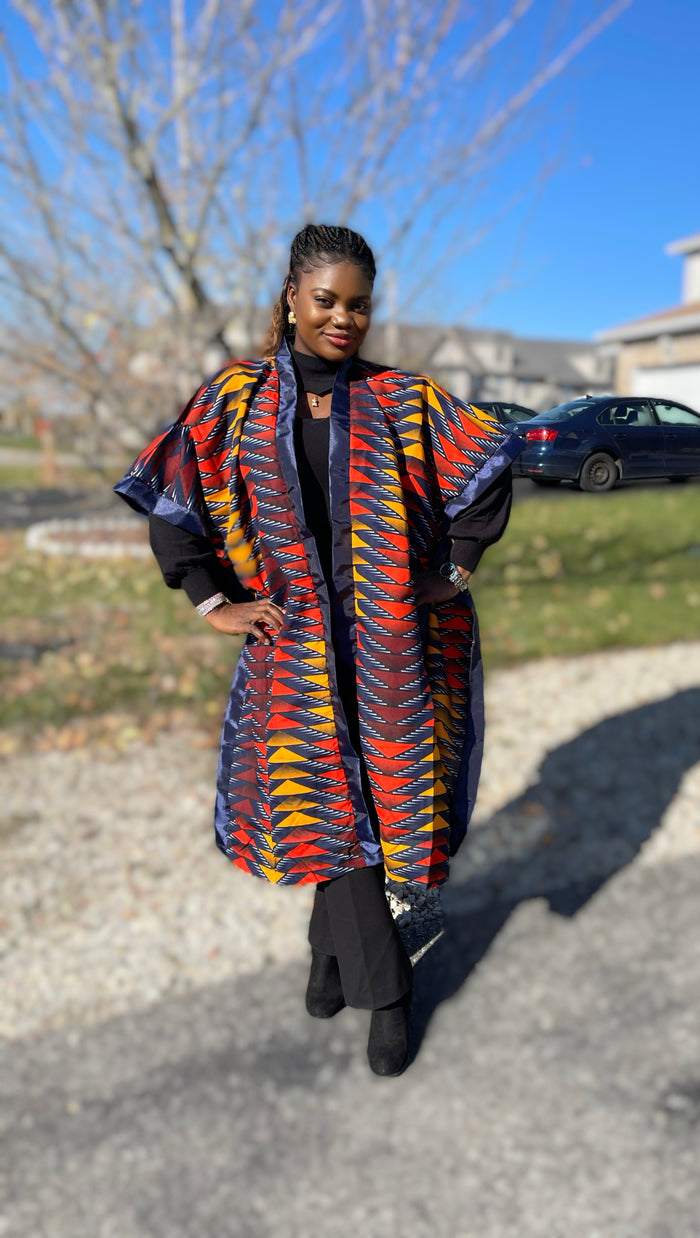 African Print Ankara Kimono One Size Dress - Kiekie Kimono 2.0 (008)