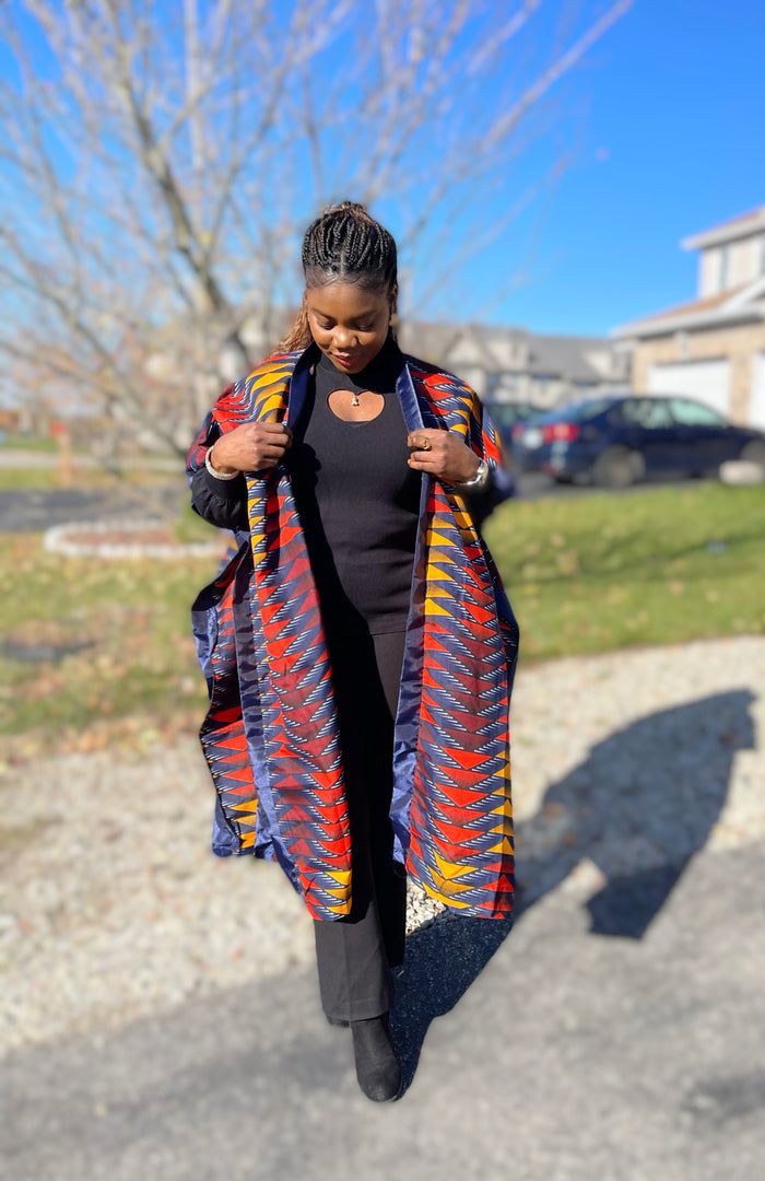 African Print Ankara Kimono One Size Dress - Kiekie Kimono 2.0 (008)