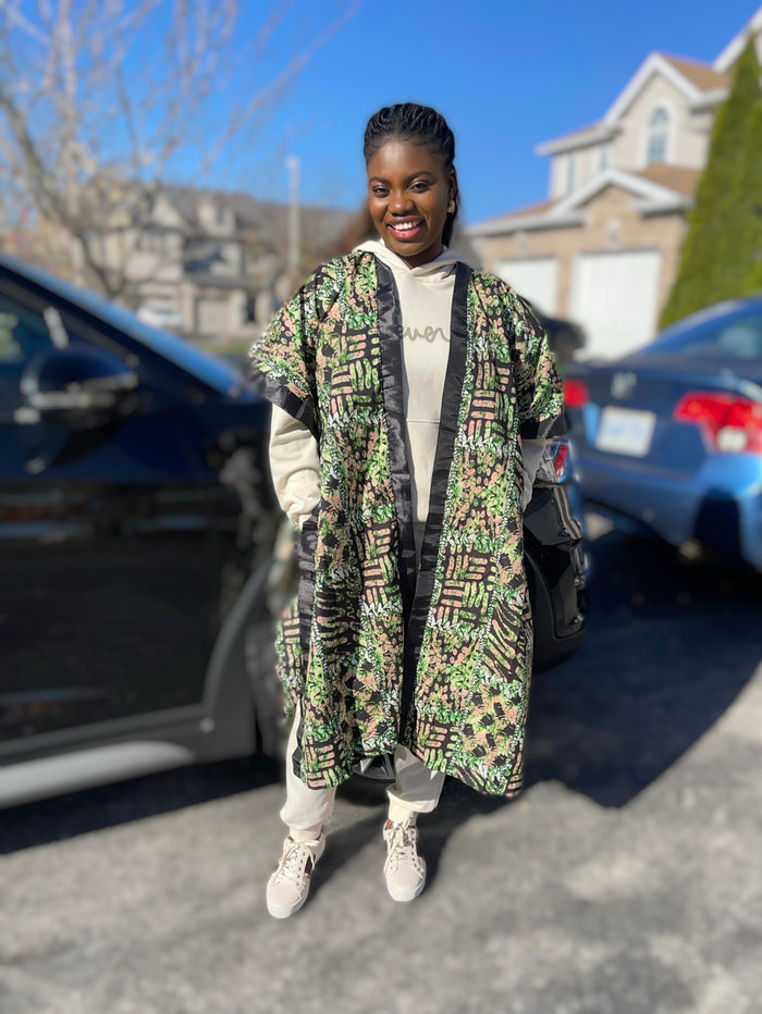 African Print Ankara Kimono One Size Dress - Kiekie Kimono 2.0 (010)