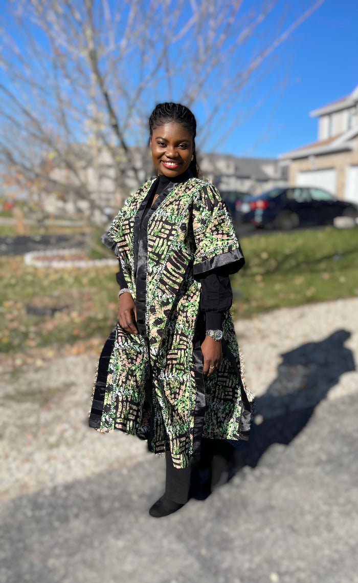 African Print Ankara Kimono One Size Dress - Kiekie Kimono 2.0 (010)