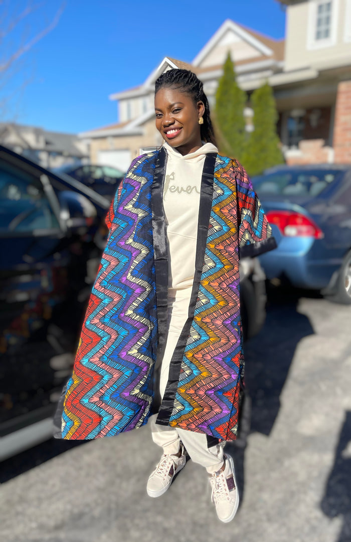 African Print Ankara Kimono One Size Dress - Kiekie Kimono 2.0 (011)