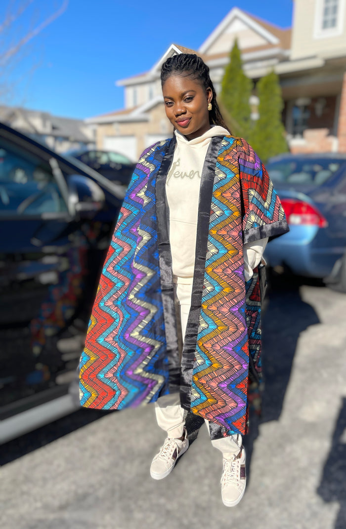 African Print Ankara Kimono One Size Dress - Kiekie Kimono 2.0 (011)