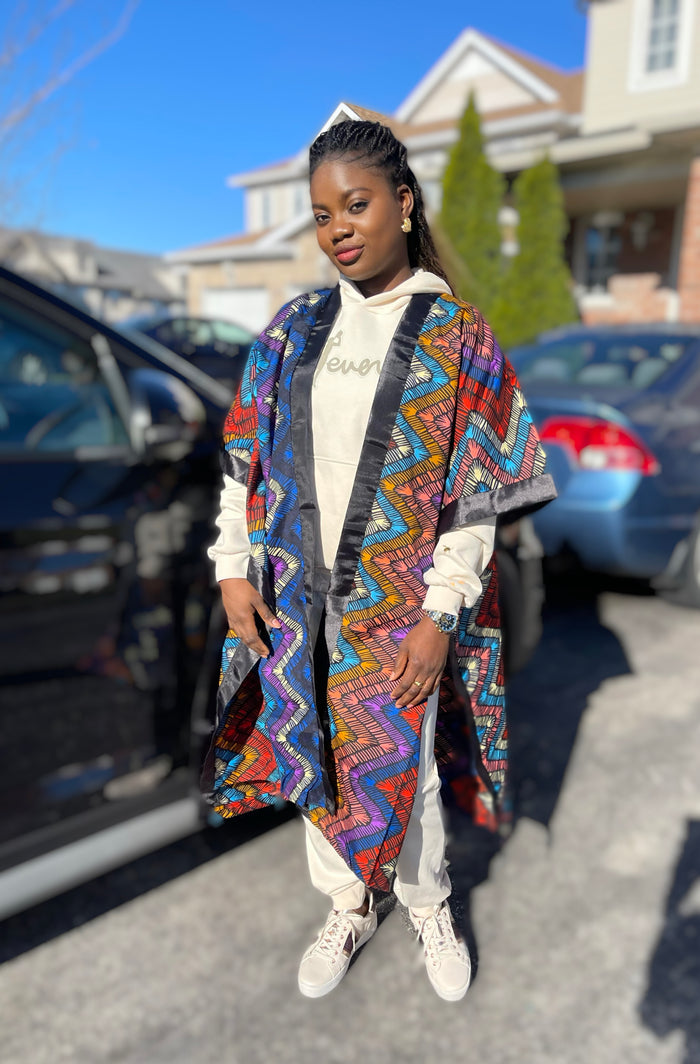 African Print Ankara Kimono One Size Dress - Kiekie Kimono 2.0 (011)