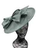 Agave Bow Adorned Large Disc Fascinator
