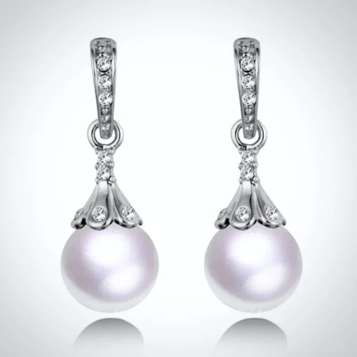 Pearl Wedding Jewelry - Pearl and Cubic Zirconia Jewelry Set