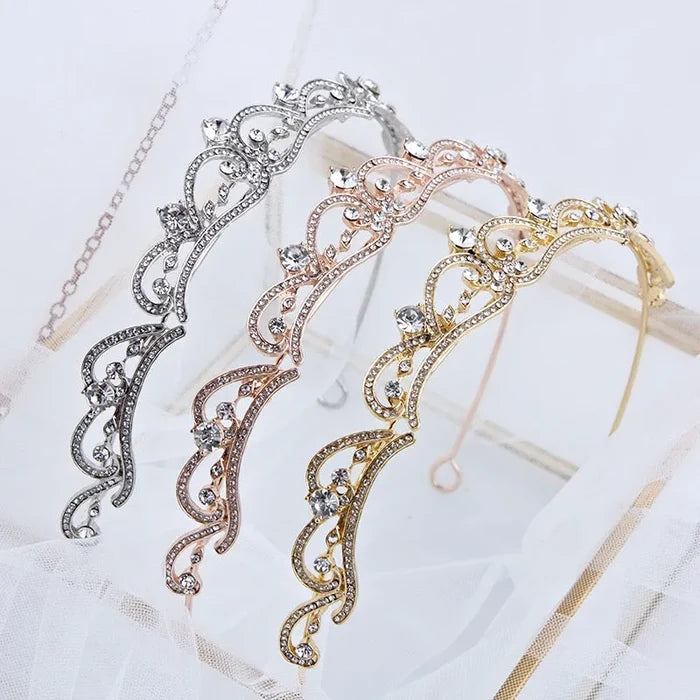 Wedding Hair Accessories - Rhinestone Bridal Tiara - Available in Silver, Rose Gold and Yellow Gold