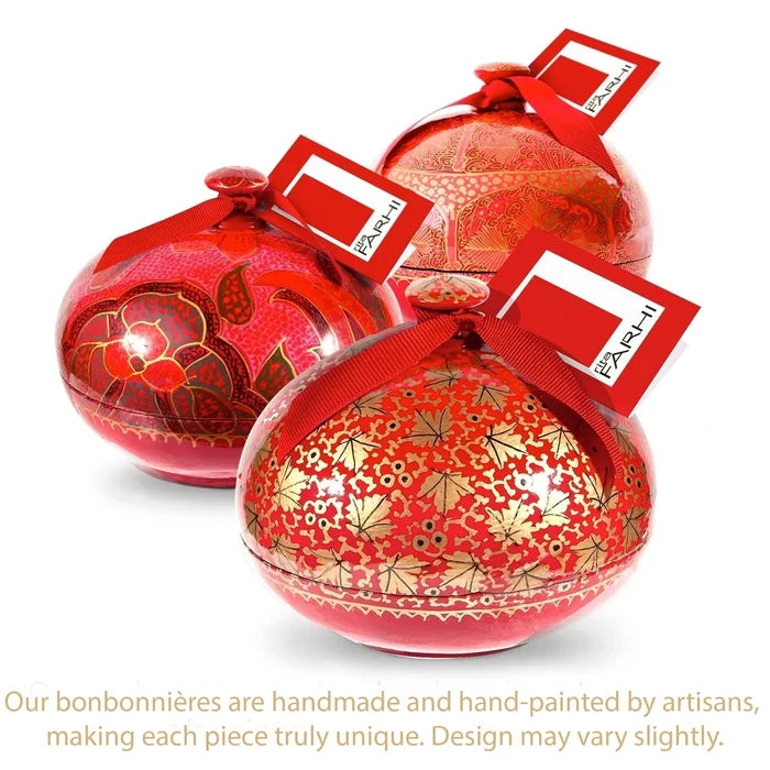 Assorted Chocolate Coated Almonds in a Large Handmade Bonbonnière, Palm Oil Free, 260g