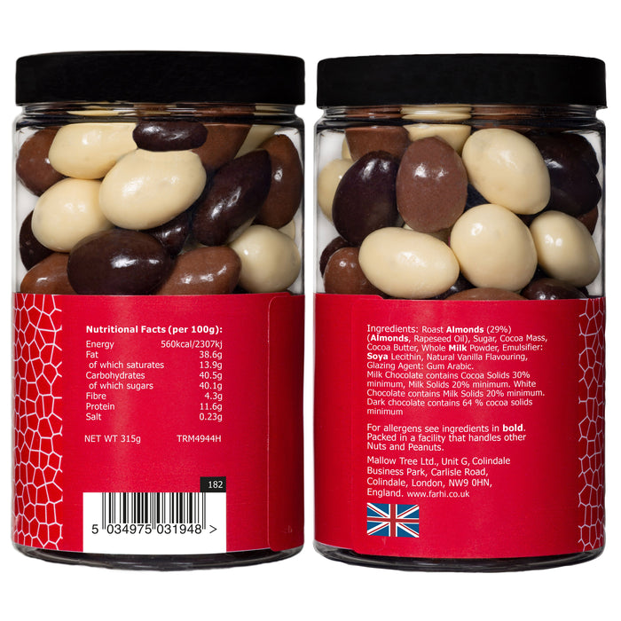 Assorted Chocolate Coated Almonds, Palm Oil Free, 315g